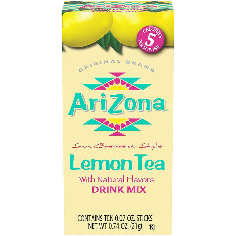 Arizona Zero Sugar Lemon Iced Tea Powdered Drink Mix, 0.74 OZ - Trustables
