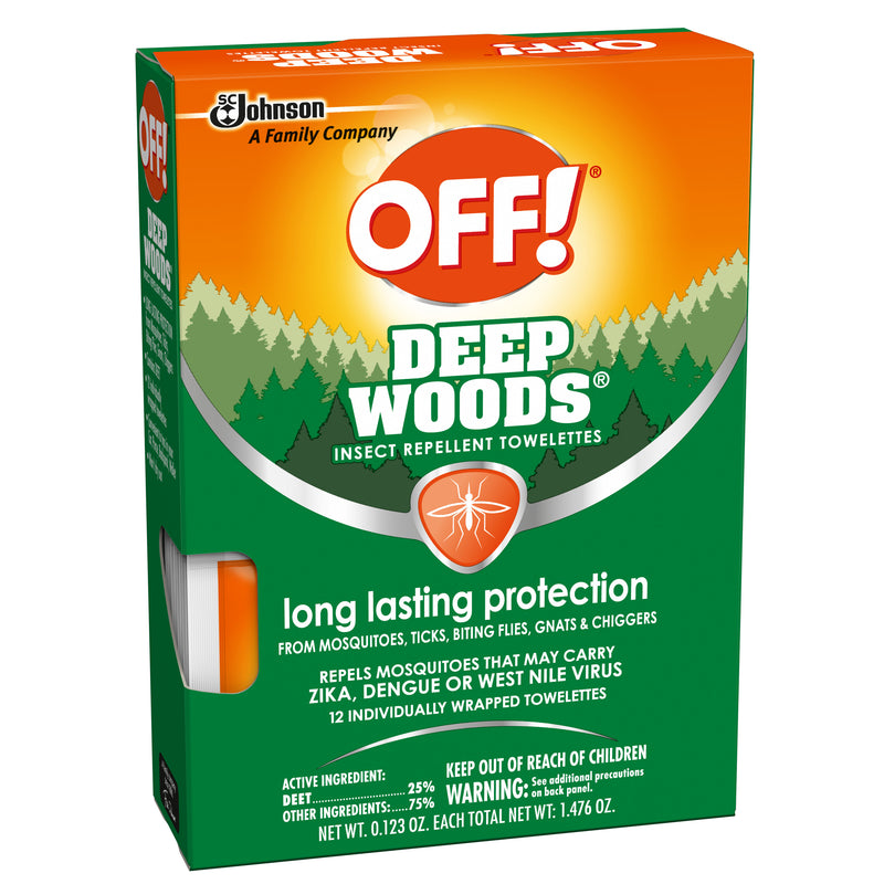 OFF! Deep Woods Sportsmen Towelettes with 25% DEET (12 ct) - Trustables