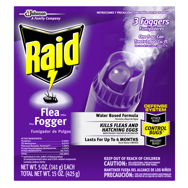 Raid Flea Killer Plus Fogger, 15 Oz - Trustables
