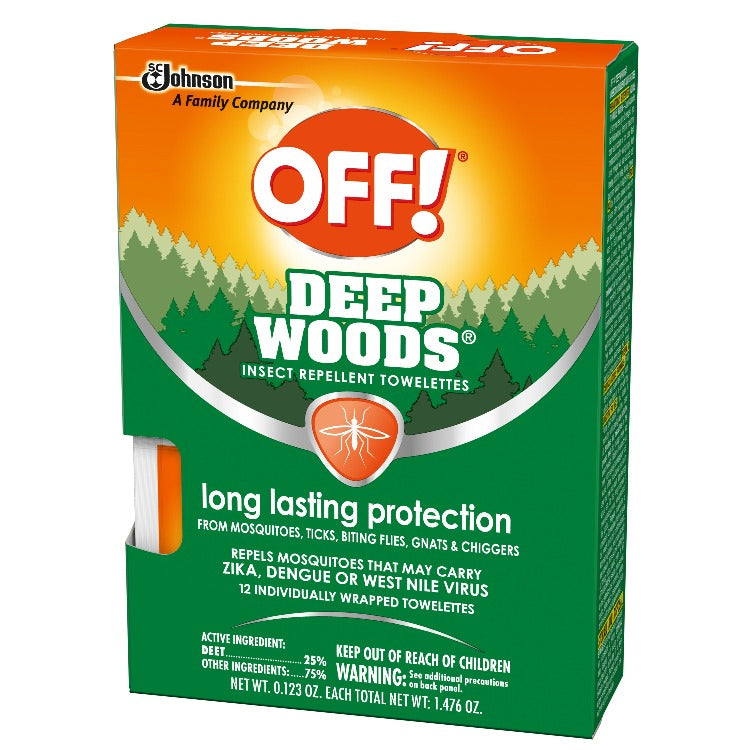 OFF! Deep Woods Sportsmen Towelettes with 25% DEET (12 ct) - Trustables