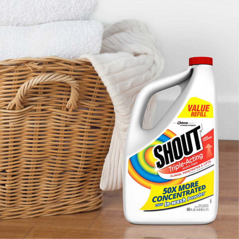 Shout Triple-Acting Refill, Laundry Stain Remover, 60 Ounce - Trustables