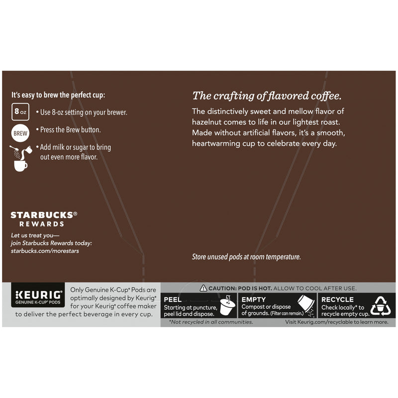 Starbucks Flavored Coffee K-Cup Pods, Hazelnut, 10 CT - Trustables