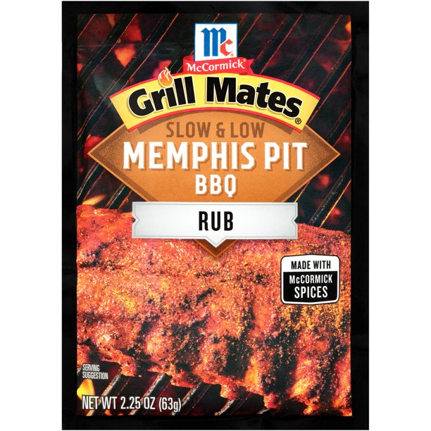 McCormick Grill Mates Slow & Low Memphis Pit BBQ Rub, 2.25 OZ - Trustables