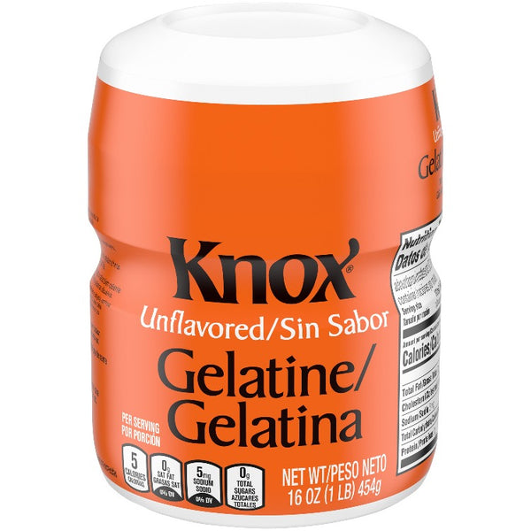 Knox Gelatin, Knox Gelatin Mix 16oz, Knox Unflavored Gelatin Mix (Bulk) Container, 16 OZ - Trustables