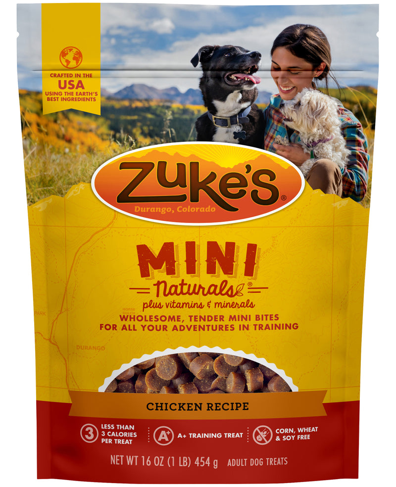 Zuke’s Mini Naturals Adult Dog Treats, Chicken Recipe with Vitamins & Minerals, A+ Dog Training Treats, Less Than 3 Calories Per Treat, 16 Ounce - Trustables