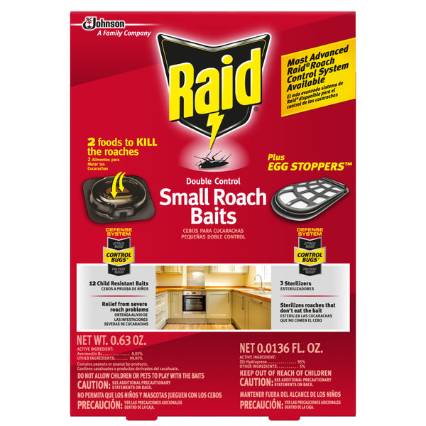 Raid Double Control, Small Roach Baits and Raid Plus, Egg Stoppers, 12 ct + 3 ct - Trustables
